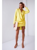 Yellow shirt dress with ruffles FG641 - Online store - Boutique